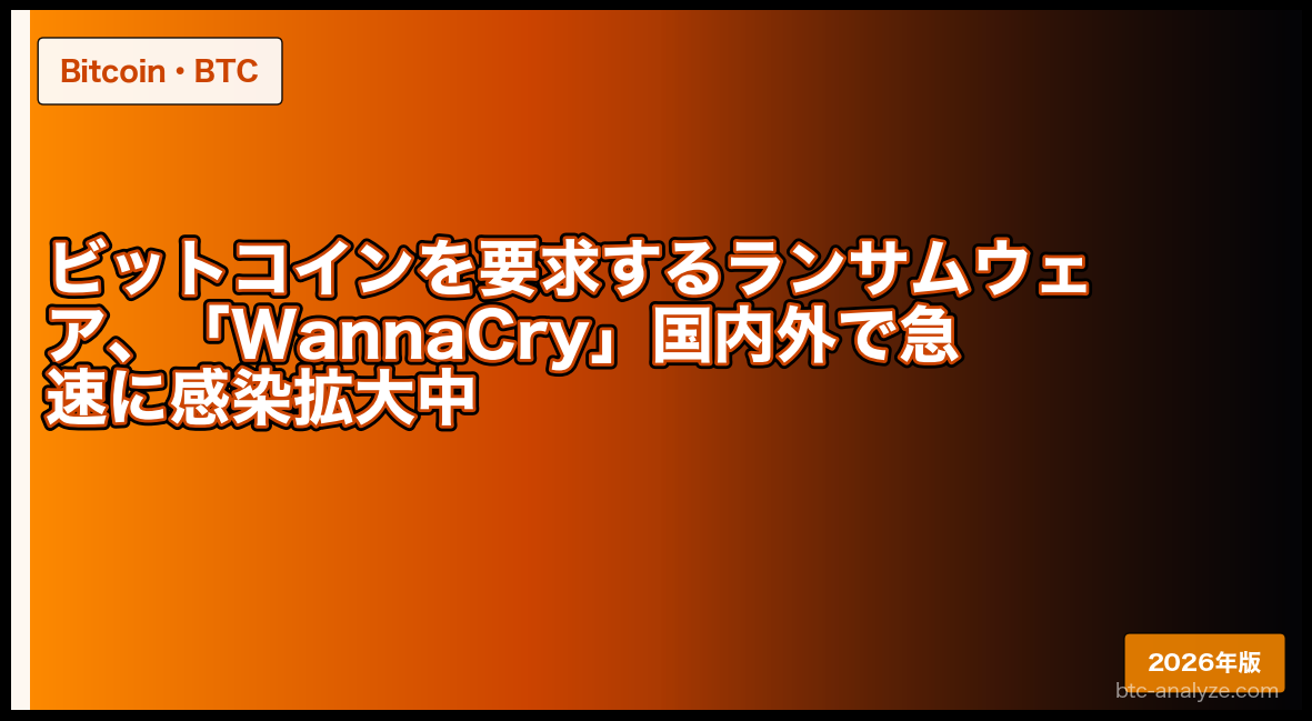 ビットコインを要求するランサムウェア、「WannaCry」国内外で急速に感染拡大中