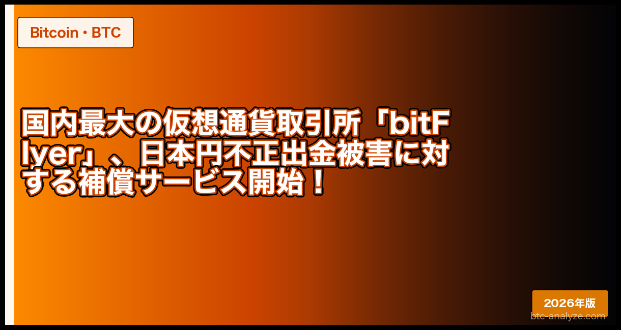 国内最大の仮想通貨取引所「bitFlyer」、日本円不正出金被害に対する補償サービス開始！