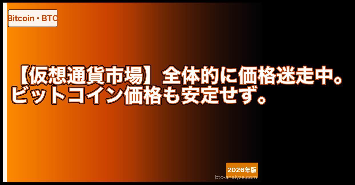 【仮想通貨市場】全体的に価格迷走中。ビットコイン価格も安定せず。