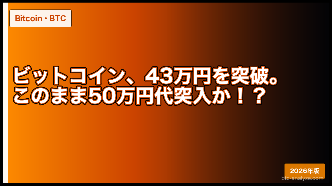 ビットコイン、43万円を突破。このまま50万円代突入か！？