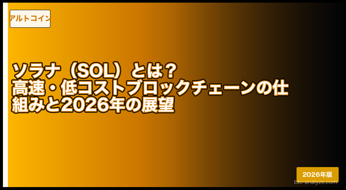 ソラナ（SOL）とは？高速・低コストブロックチェーンの仕組みと2026年の展望