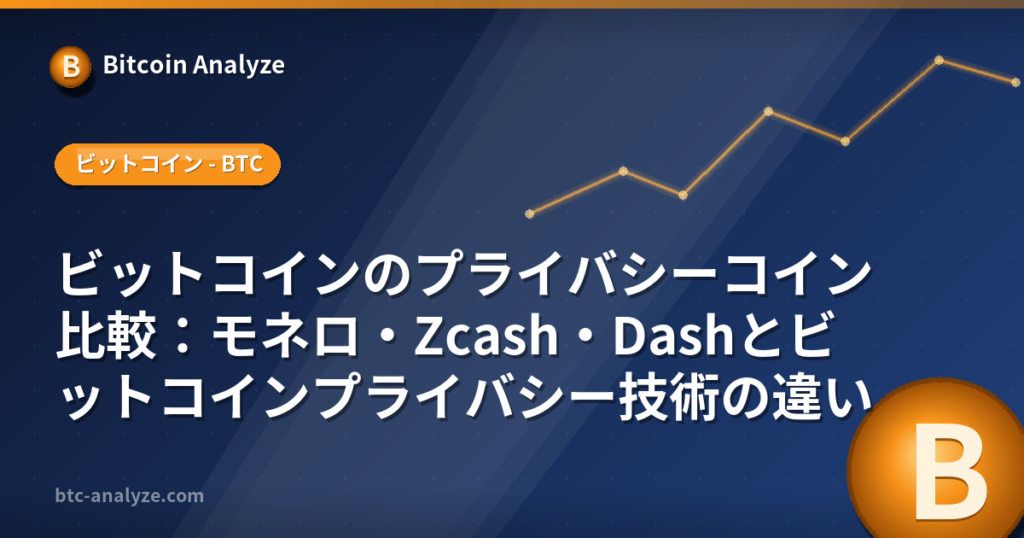 ビットコインのプライバシーコイン比較：モネロ・Zcash・Dashとビットコインプライバシー技術の違いの解説画像