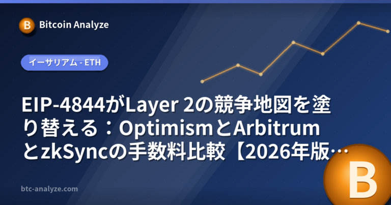 EIP-4844がLayer 2の競争地図を塗り替える：OptimismとArbitrumとzkSyncの手数料比較【2026年版】の解説画像