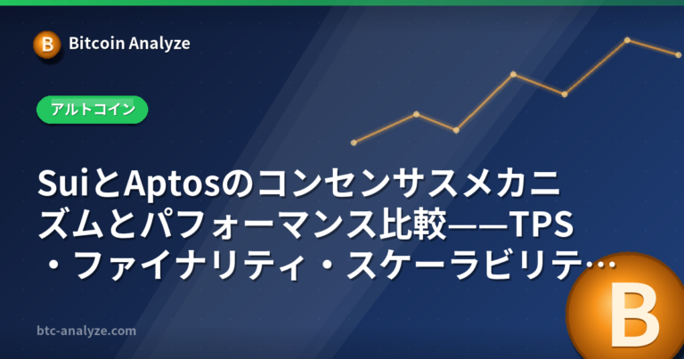 SuiとAptosのコンセンサスメカニズムとパフォーマンス比較——TPS・ファイナリティ・スケーラビリティの解説画像