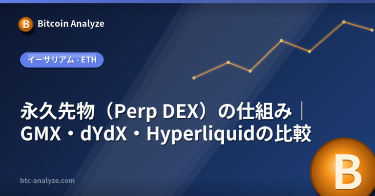 永久先物（Perp DEX）の仕組み｜GMX・dYdX・Hyperliquidの比較の解説画像