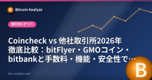 Coincheck vs 他社取引所2026年徹底比較：bitFlyer・GMOコイン・bitbankと手数料・機能・安全性で選ぶの解説画像