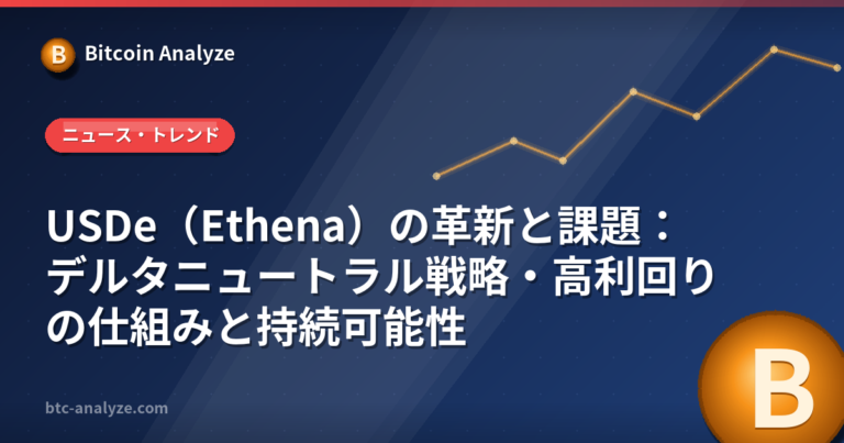 USDe（Ethena）の革新と課題：デルタニュートラル戦略・高利回りの仕組みと持続可能性の解説画像