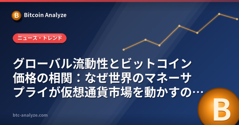 グローバル流動性とビットコイン価格の相関：なぜ世界のマネーサプライが仮想通貨市場を動かすのかの解説画像