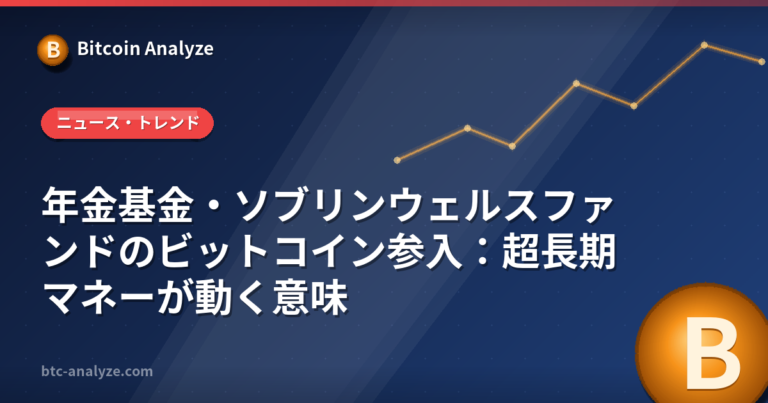 年金基金・ソブリンウェルスファンドのビットコイン参入：超長期マネーが動く意味の解説画像