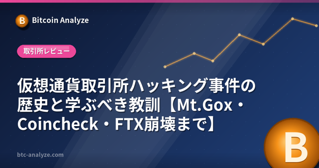 仮想通貨取引所ハッキング事件の歴史と学ぶべき教訓【Mt.Gox・Coincheck・FTX崩壊まで】の解説画像