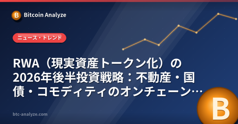 RWA（現実資産トークン化）の2026年後半投資戦略：不動産・国債・コモディティのオンチェーン化の解説画像