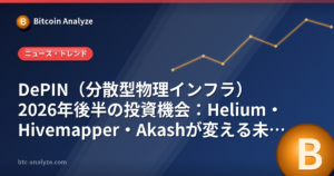 DePIN（分散型物理インフラ）2026年後半の投資機会：Helium・Hivemapper・Akashが変える未来のインフラの解説画像