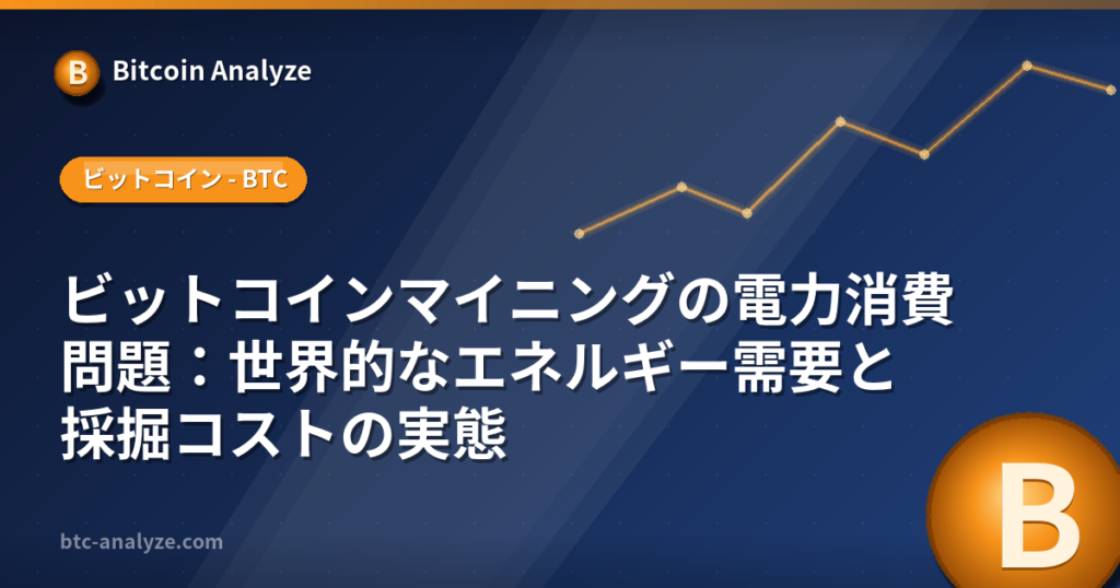 ビットコインマイニングの電力消費問題:世界的なエネルギー需要と採掘コストの実態の解説画像