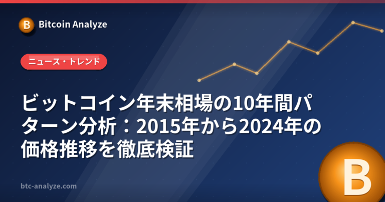 ビットコイン年末相場の10年間パターン分析：2015年から2024年の価格推移を徹底検証の解説画像