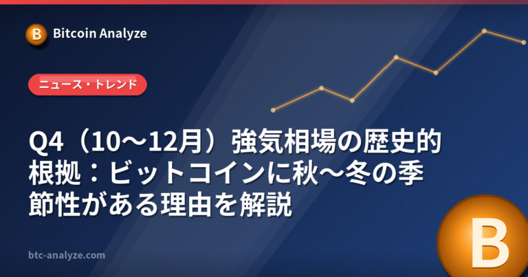 Q4（10〜12月）強気相場の歴史的根拠：ビットコインに秋〜冬の季節性がある理由を解説の解説画像