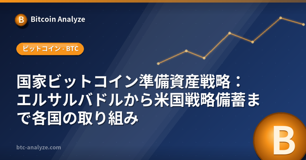国家ビットコイン準備資産戦略:エルサルバドルから米国戦略備蓄まで各国の取り組みの解説画像