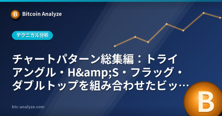チャートパターン総集編：トライアングル・H&S・フラッグ・ダブルトップを組み合わせたビットコイン分析の実践ガイドの解説画像