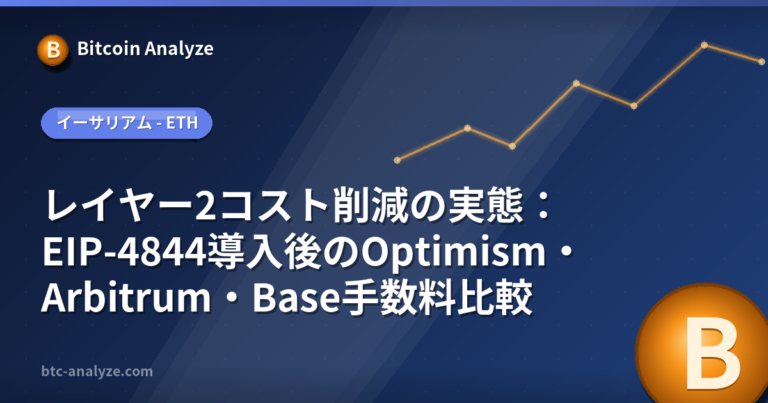 レイヤー2コスト削減の実態：EIP-4844導入後のOptimism・Arbitrum・Base手数料比較の解説画像