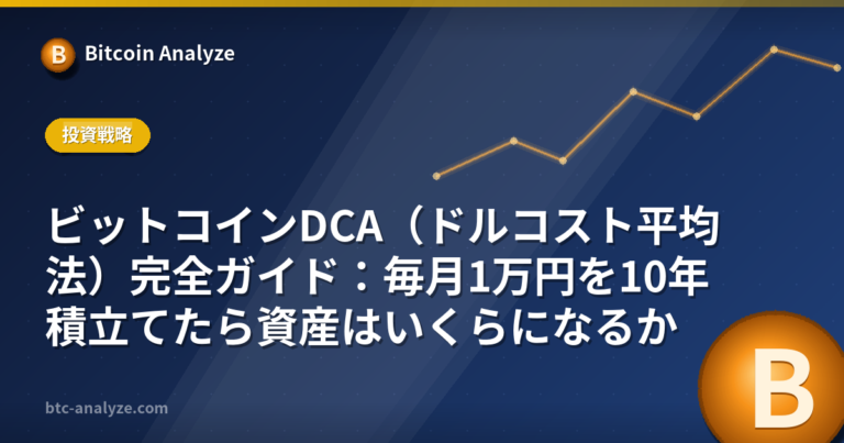 ビットコインDCA（ドルコスト平均法）完全ガイド：毎月1万円を10年積立てたら資産はいくらになるかの解説画像