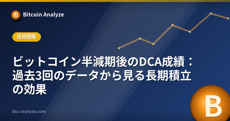 ビットコイン半減期後のDCA成績：過去3回のデータから見る長期積立の効果の解説画像