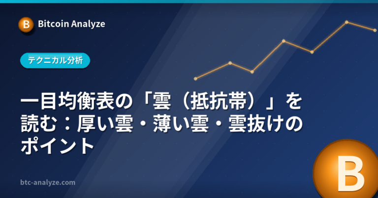 一目均衡表の「雲（抵抗帯）」を読む：厚い雲・薄い雲・雲抜けのポイントの解説画像