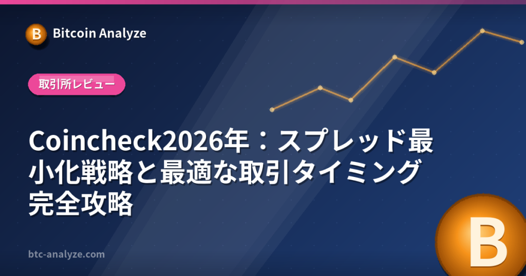 Coincheck2026年：スプレッド最小化戦略と最適な取引タイミング完全攻略の解説画像