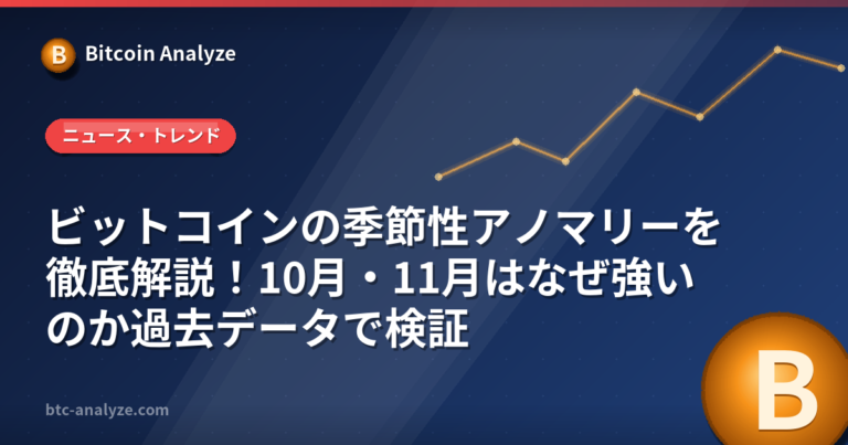 ビットコインの季節性アノマリーを徹底解説！10月・11月はなぜ強いのか過去データで検証の解説画像