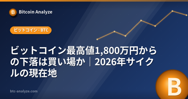 ビットコイン最高値1,800万円からの下落は買い場か｜2026年サイクルの現在地の解説画像