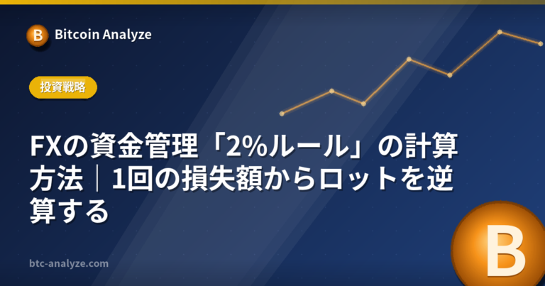 FXの資金管理「2%ルール」の計算方法｜1回の損失額からロットを逆算するの解説画像